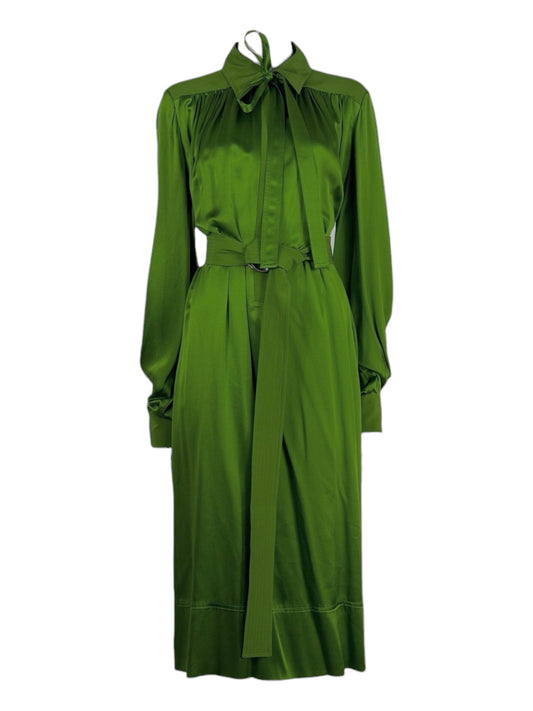 Celine Phoebe Philo - Pre-fall 2016  - Green silk shirt dress