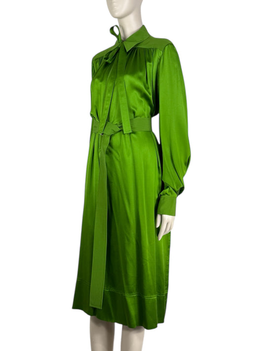 Celine Phoebe Philo - Pre-fall 2016  - Green silk shirt dress