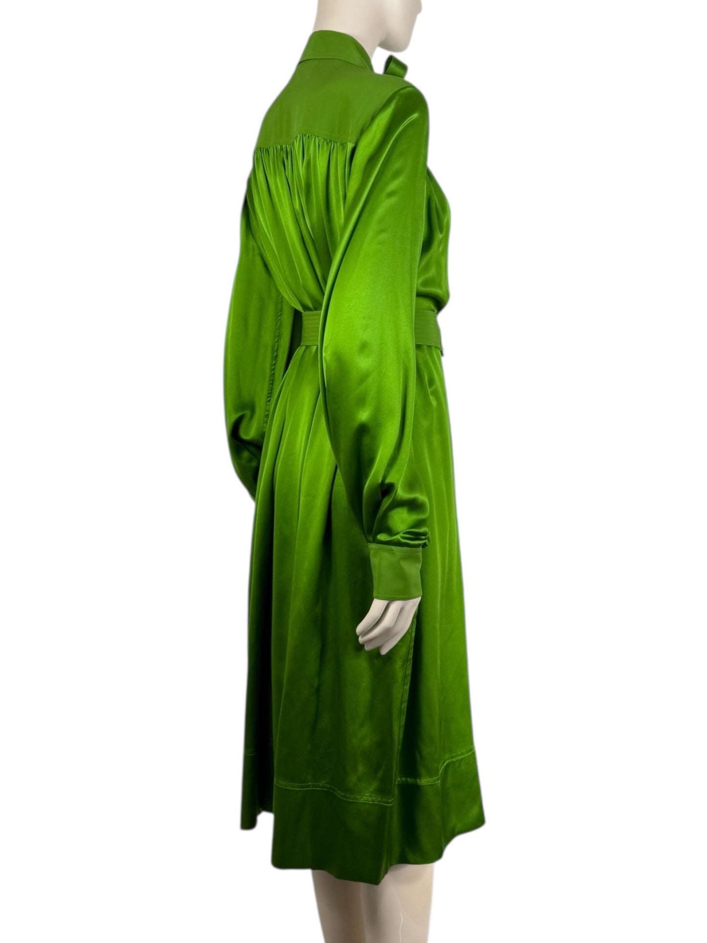 Celine Phoebe Philo - Pre-fall 2016  - Green silk shirt dress 8