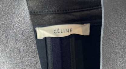 Celine Phoebe Philo Fall 2010 Navy wool black lambskin coat