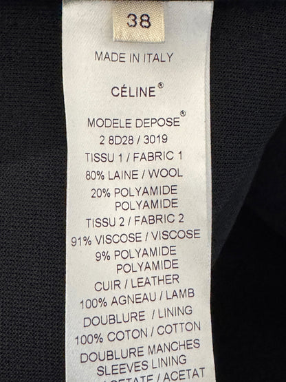 Celine Phoebe Philo Fall 2010 Navy wool black lambskin coat