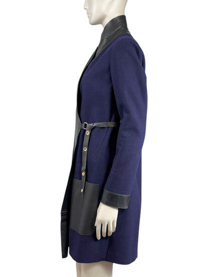 Celine Phoebe Philo Fall 2010 Navy wool black lambskin coat
