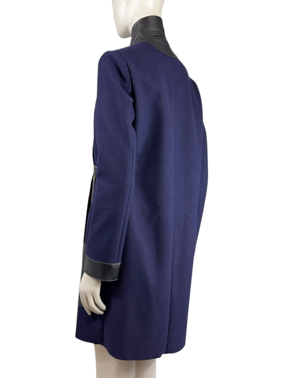 Celine Phoebe Philo Fall 2010 Navy wool black lambskin coat