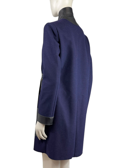 Celine Phoebe Philo Fall 2010 Navy wool black lambskin coat