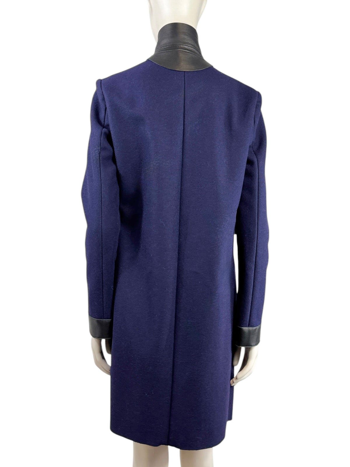 Celine Phoebe Philo Fall 2010 Navy wool black lambskin coat