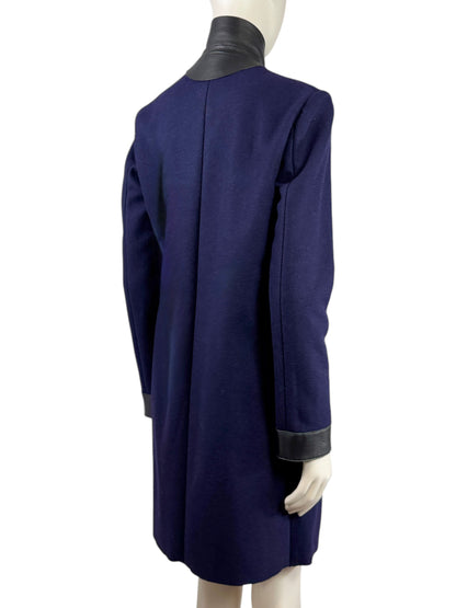 Celine Phoebe Philo Fall 2010 Navy wool black lambskin coat