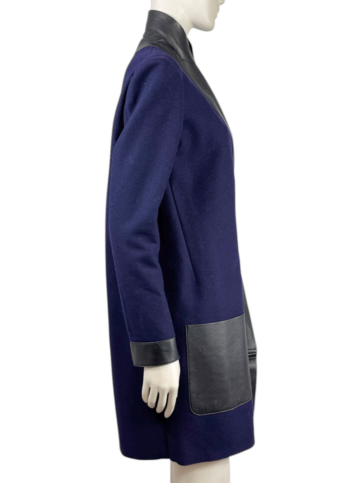 Celine Phoebe Philo Fall 2010 Navy wool black lambskin coat
