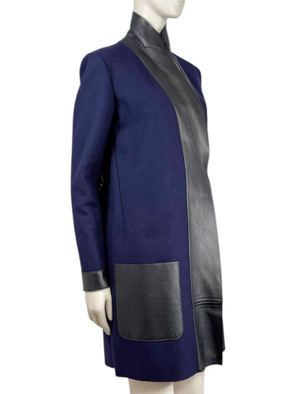 Celine Phoebe Philo Fall 2010 Navy wool black lambskin coat