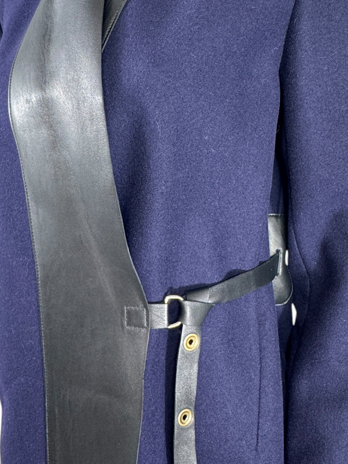 Celine Phoebe Philo Fall 2010 Navy wool black lambskin coat