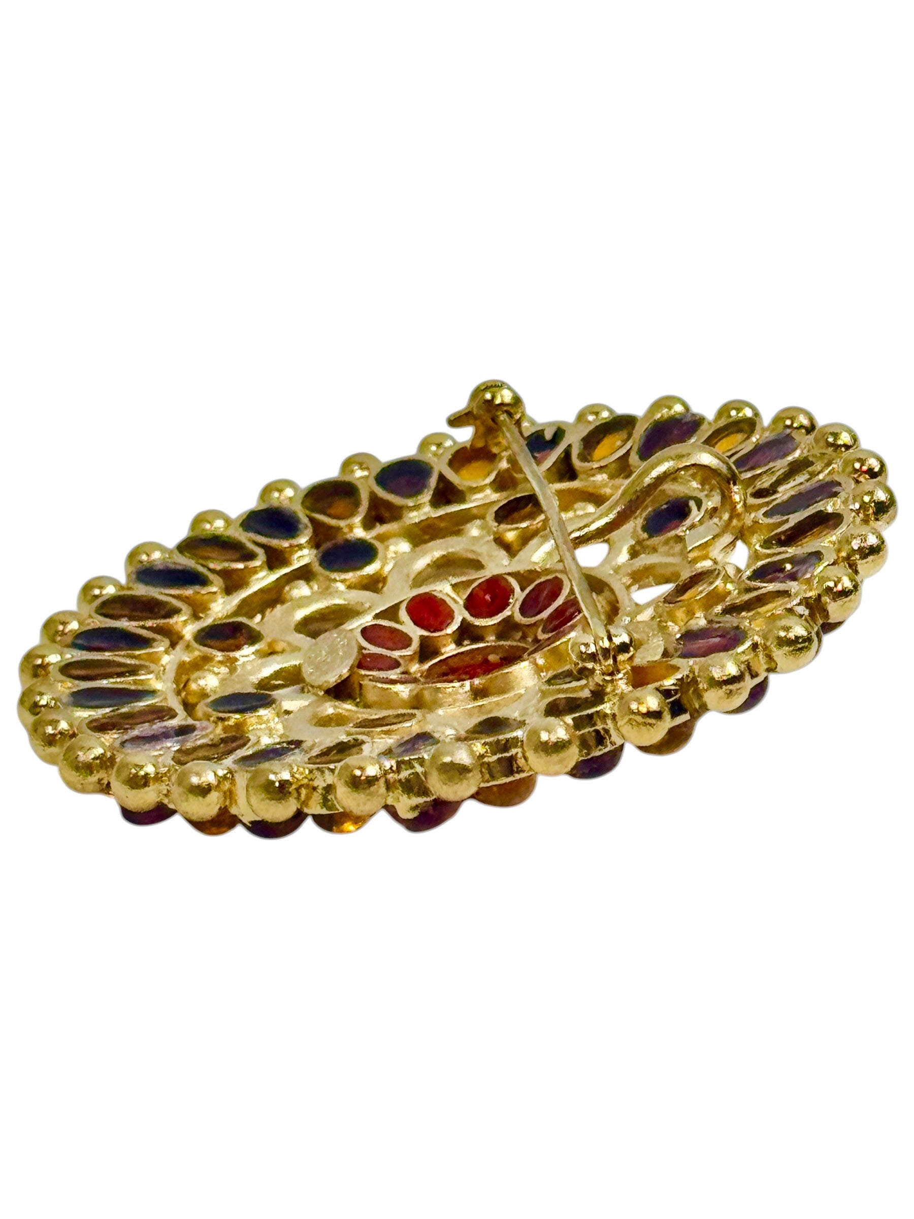 Chanel Gripoix Fall 1993 Glass Gilded metal brooch