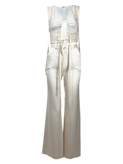 Chanel Karl Lagerfeld 2004 silk ecru set