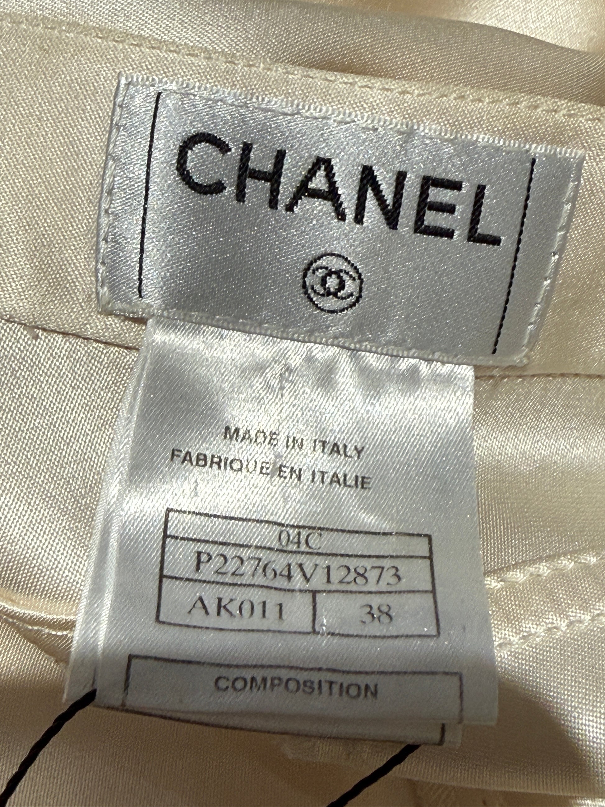 Chanel Karl Lagerfeld 2004 silk ecru set