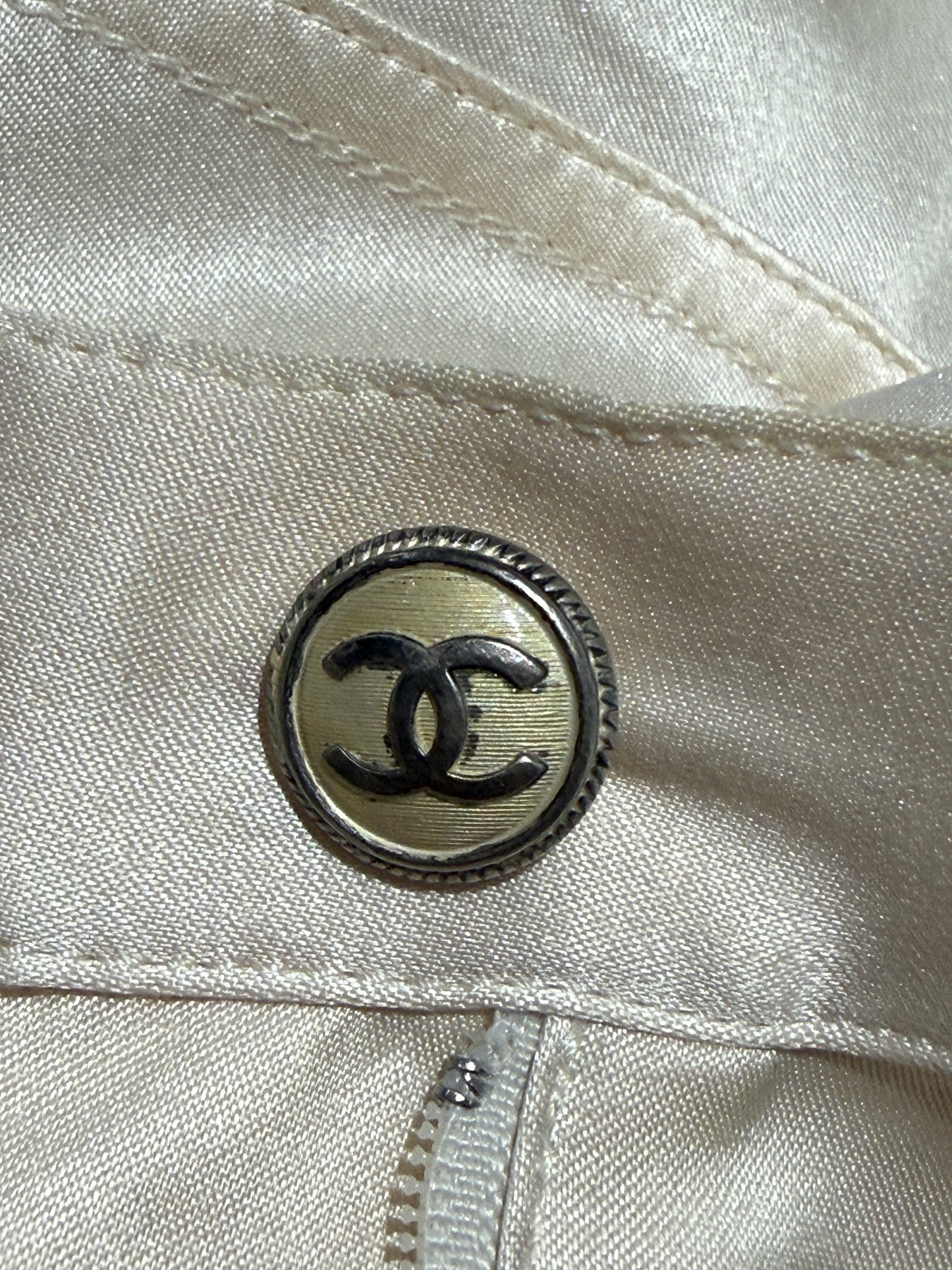 Chanel Karl Lagerfeld 2004 silk ecru set