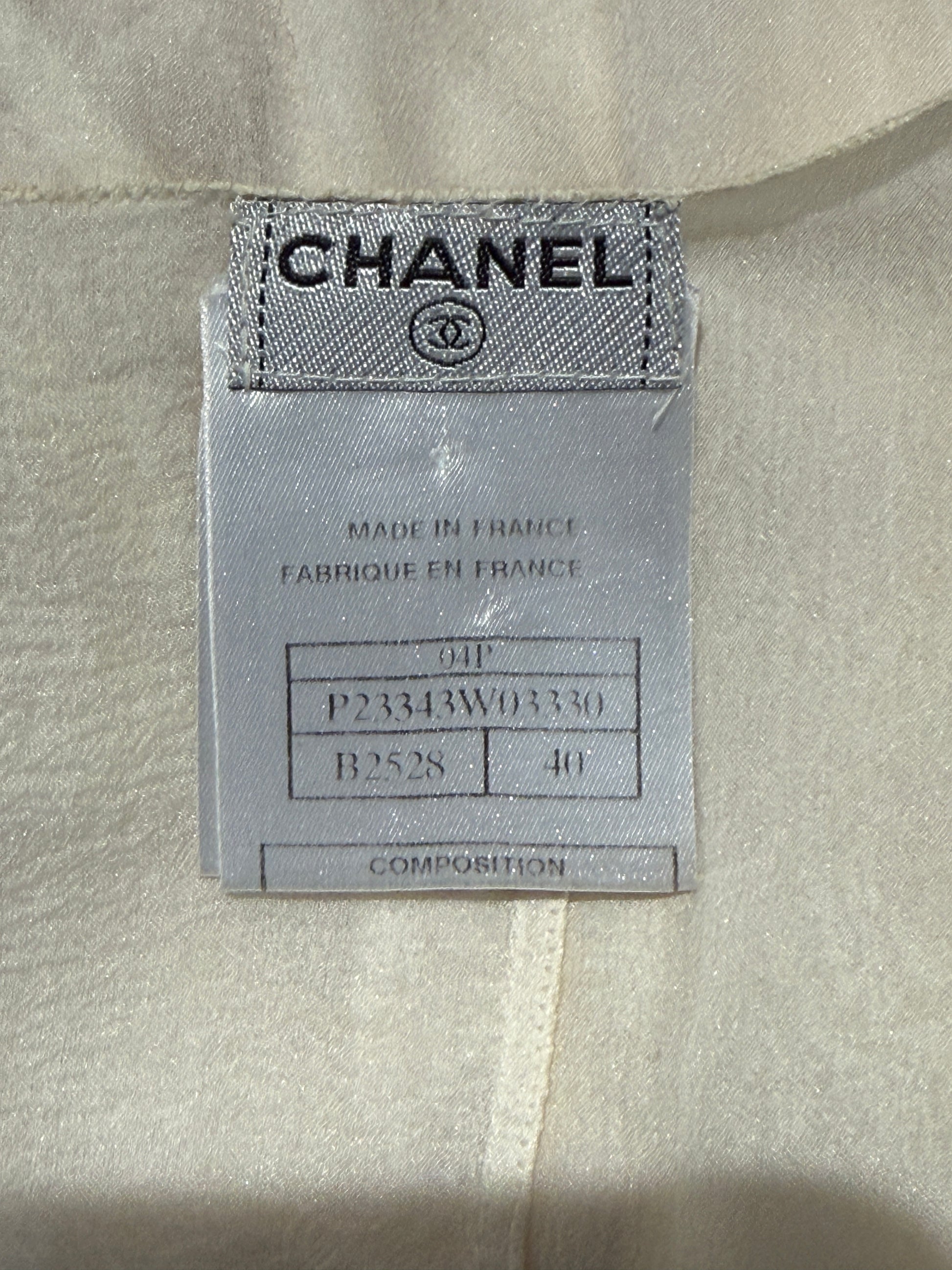 Chanel Karl Lagerfeld 2004 silk ecru set