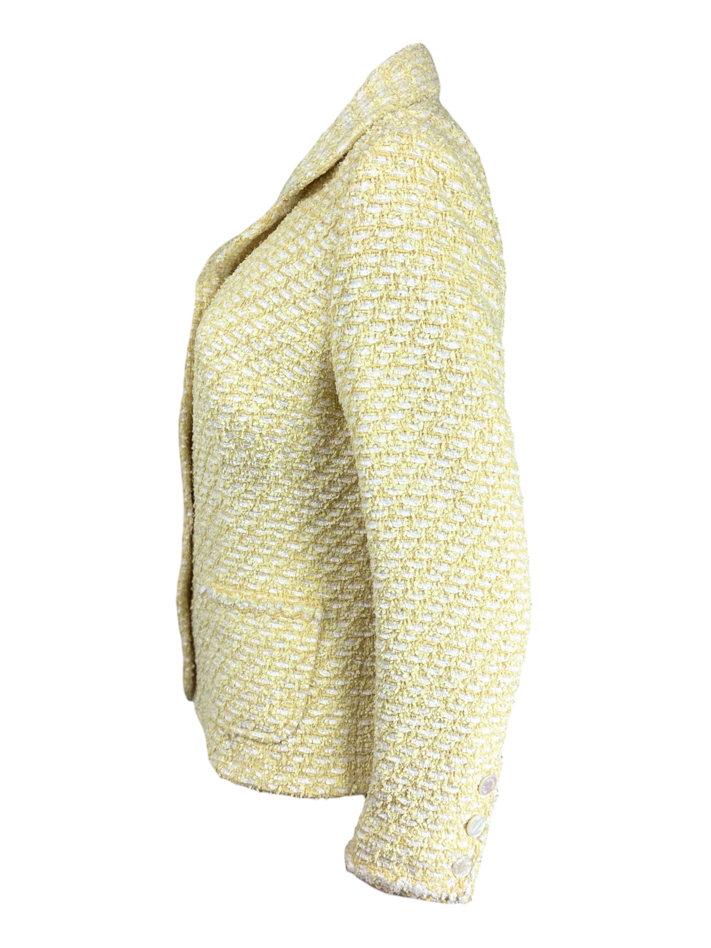 Chanel Karl Lagerfeld Cruise 1996 yellow white tweed jacket