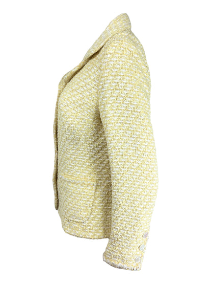 Chanel Karl Lagerfeld Cruise 1996 yellow white tweed jacket