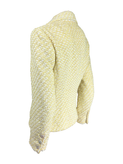 Chanel Karl Lagerfeld Cruise 1996 yellow white tweed jacket