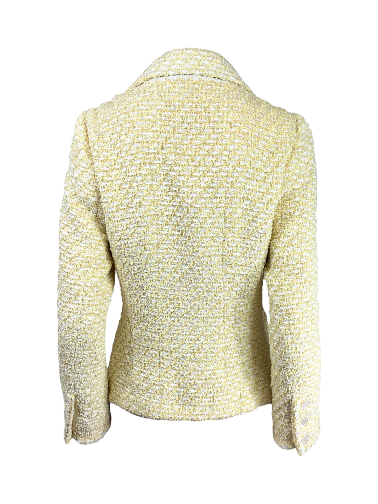 Chanel Karl Lagerfeld Cruise 1996 yellow white tweed jacket
