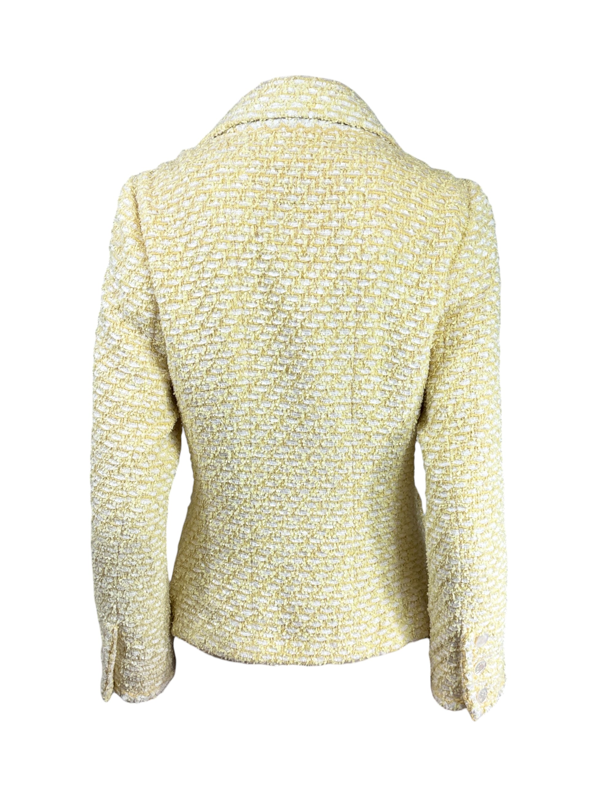 Chanel Karl Lagerfeld Cruise 1996 yellow white tweed jacket