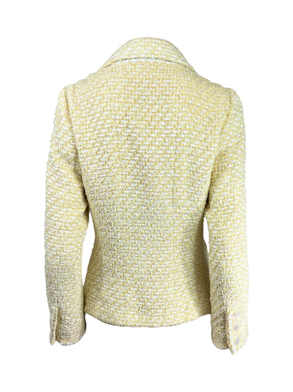 Chanel Karl Lagerfeld Cruise 1996 yellow white tweed jacket