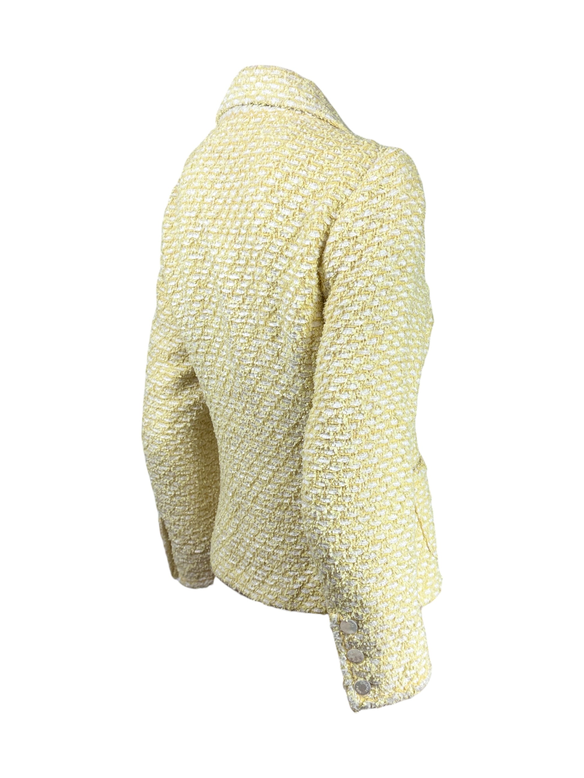 Chanel Karl Lagerfeld Cruise 1996 yellow white tweed jacket