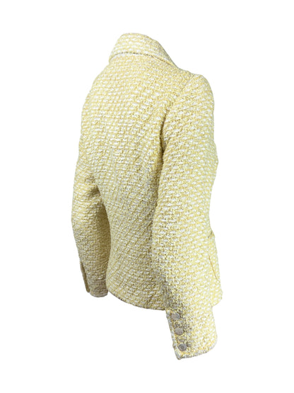 Chanel Karl Lagerfeld Cruise 1996 yellow white tweed jacket