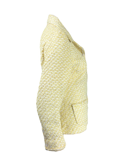 Chanel Karl Lagerfeld Cruise 1996 yellow white tweed jacket