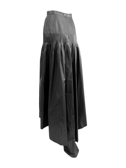 Chanel Karl Lagerfeld Fall 1998 Black silk train taffeta skirt