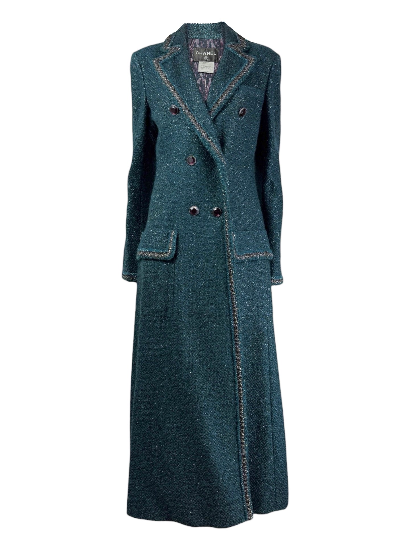 Chanel Karl Lagerfeld Fall 2012 Look 18 green tweed coat