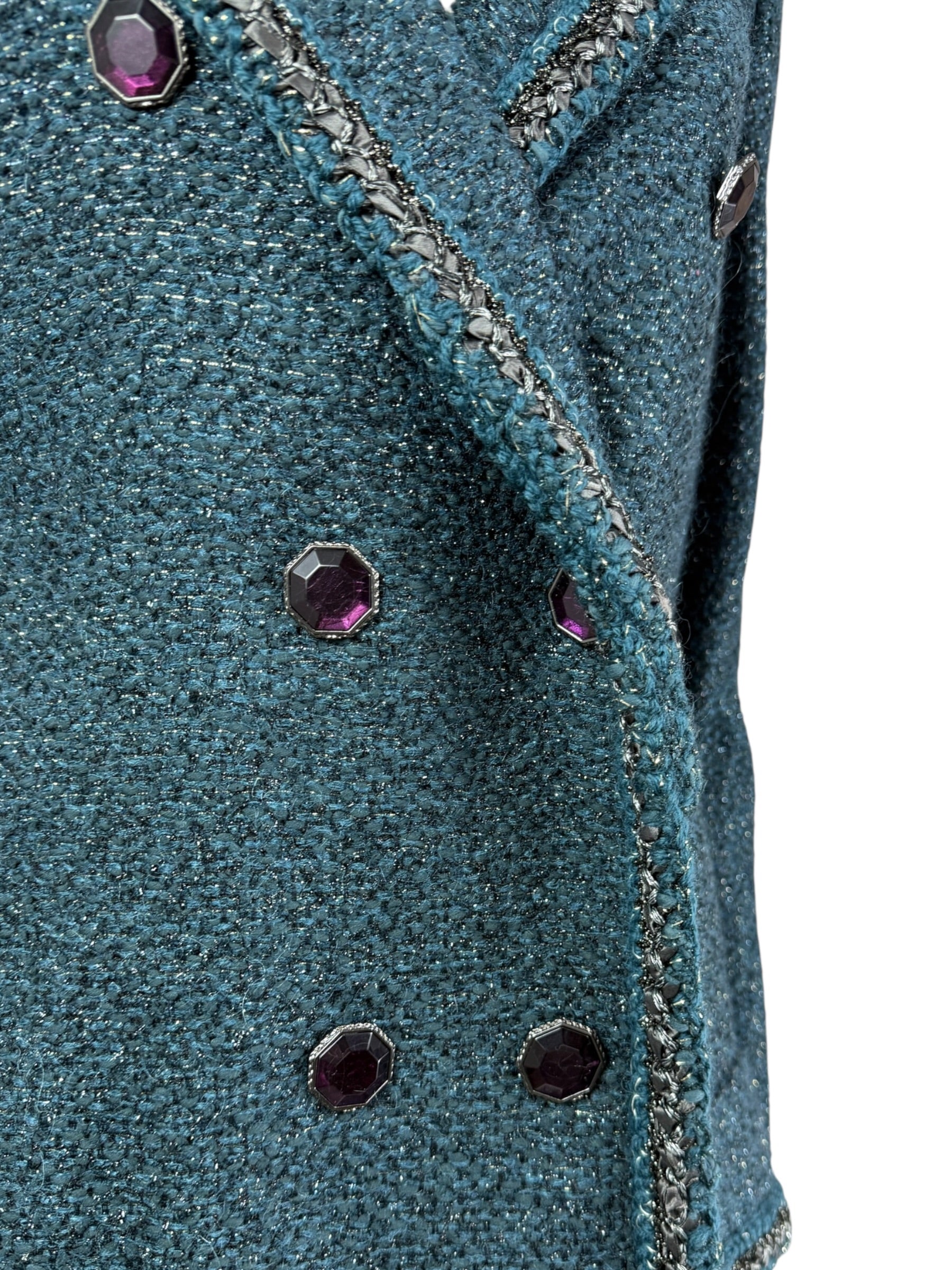 Chanel Karl Lagerfeld Fall 2012 Look 18 green tweed coat