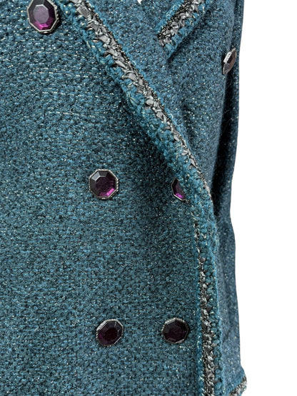 Chanel Karl Lagerfeld Fall 2012 Look 18 green tweed coat