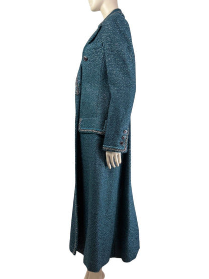 Chanel Karl Lagerfeld Fall 2012 Look 18 green tweed coat