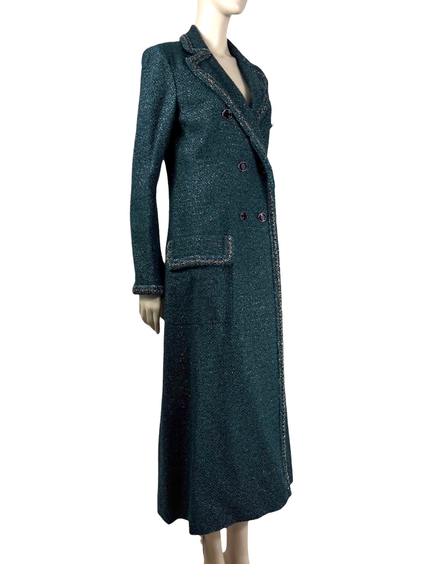 Chanel Karl Lagerfeld Fall 2012 Look 18 green tweed coat