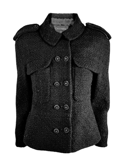 Chanel Karl Lagerfeld Fall 2013 Black tweed cropped jacket