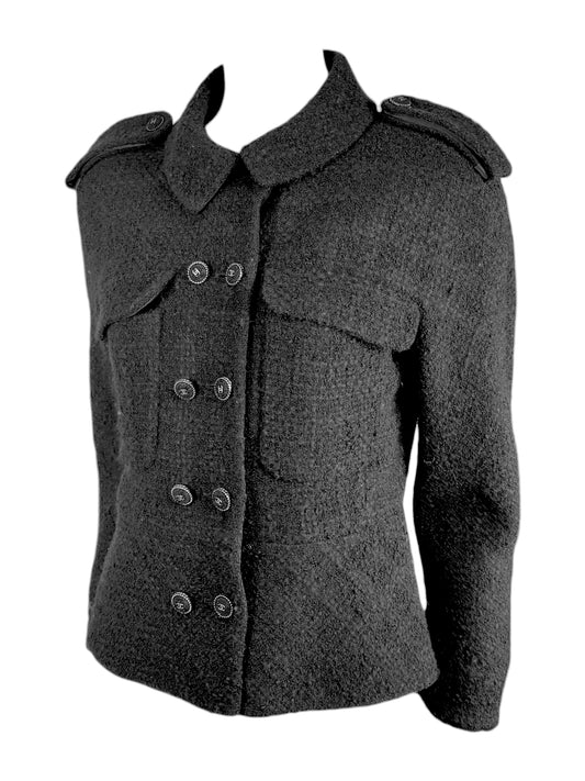 Chanel Karl Lagerfeld Fall 2013 Black tweed cropped jacket