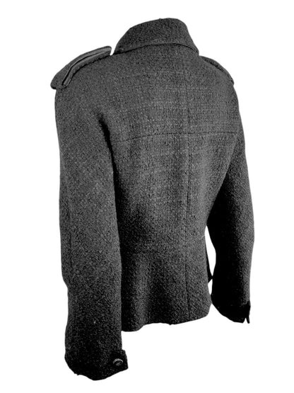 Chanel Karl Lagerfeld Fall 2013 Black tweed cropped jacket