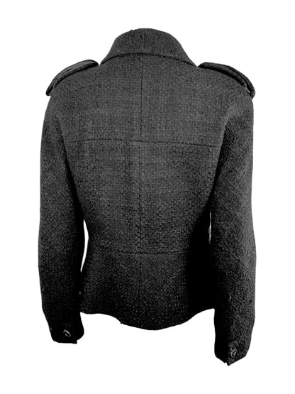 Chanel Karl Lagerfeld Fall 2013 Black tweed cropped jacket