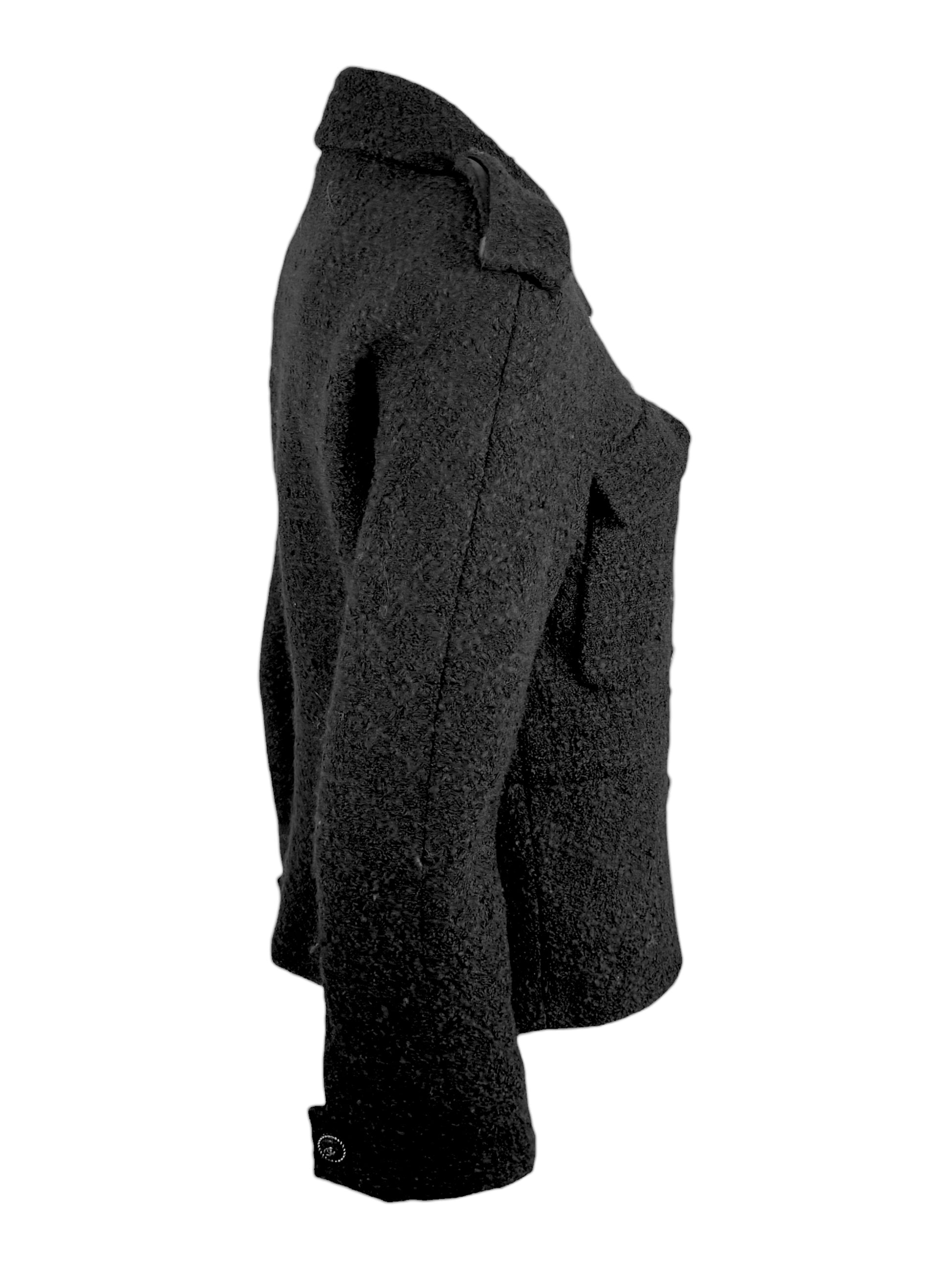 Chanel Karl Lagerfeld Fall 2013 Black tweed cropped jacket