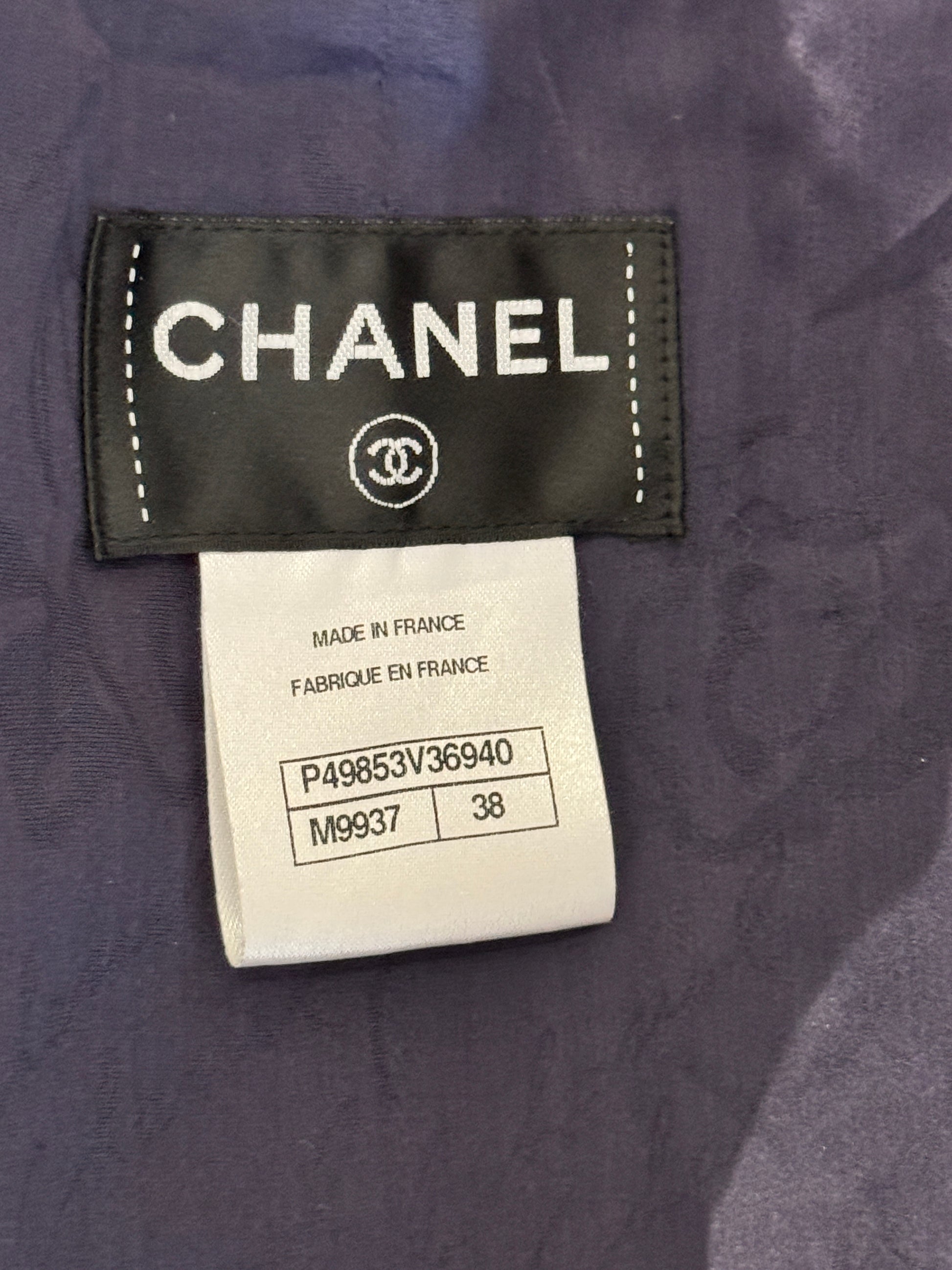 Chanel Karl Lagerfeld Fall 2014 Purple navy tweed coat