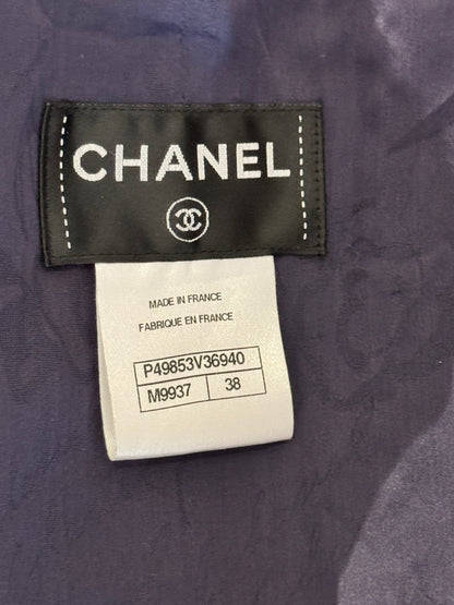 Chanel Karl Lagerfeld Fall 2014 Purple navy tweed coat