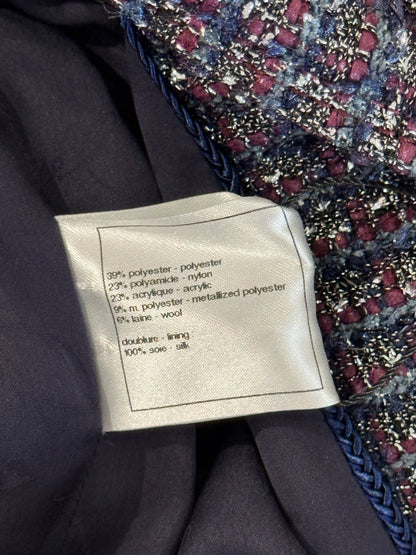 Chanel Karl Lagerfeld Fall 2014 Purple navy tweed coat