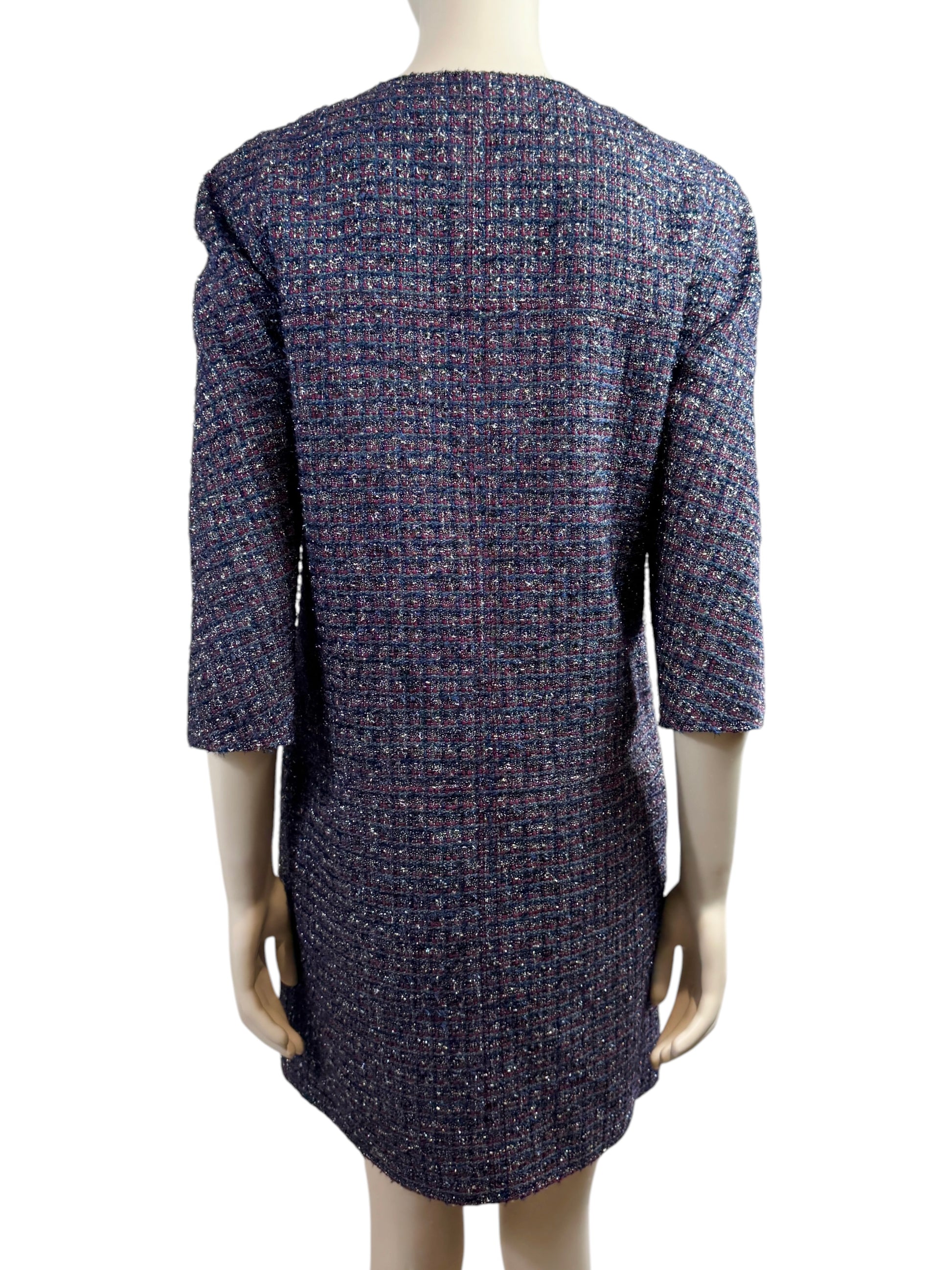 Chanel Karl Lagerfeld Fall 2014 Purple navy tweed coat