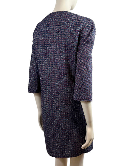 Chanel Karl Lagerfeld Fall 2014 Purple navy tweed coat