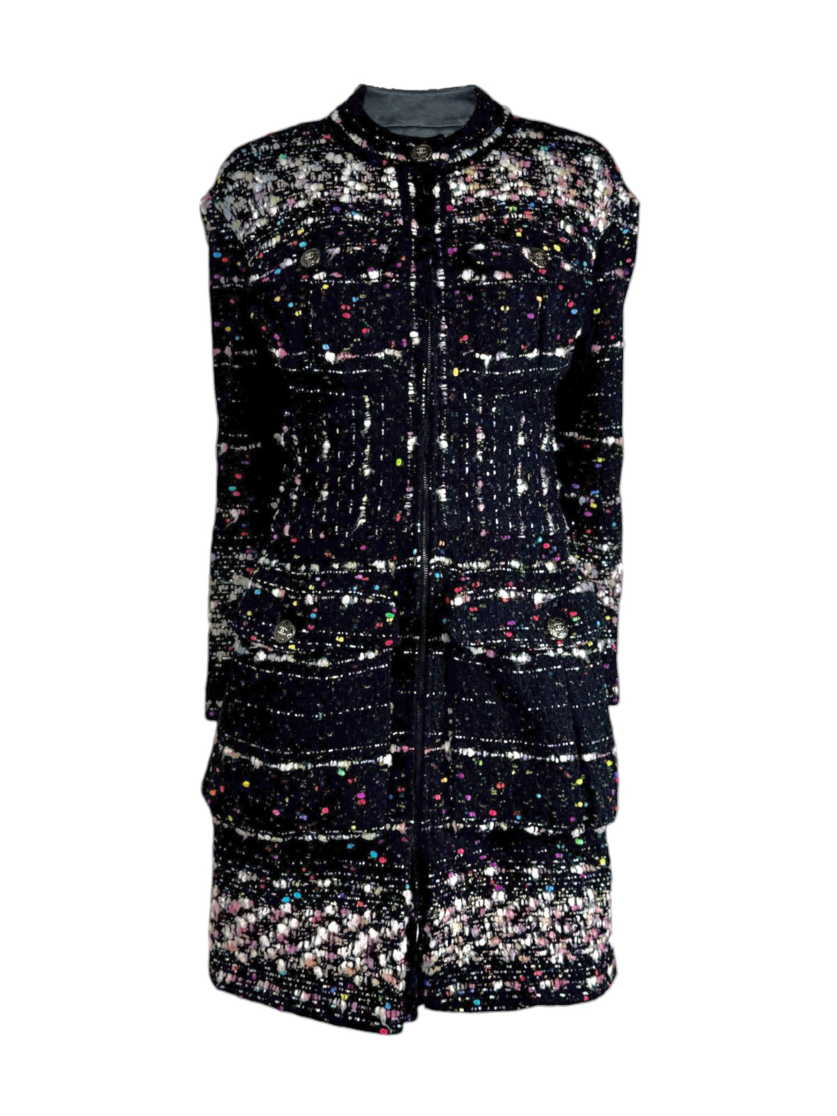 Chanel Karl Lagerfeld Fall 2014 Supermarket Collection Multicolored zip coat