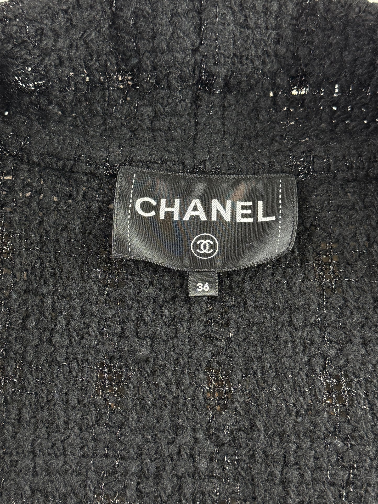 Chanel Karl Lagerfeld Fall 2019 black tweed cape