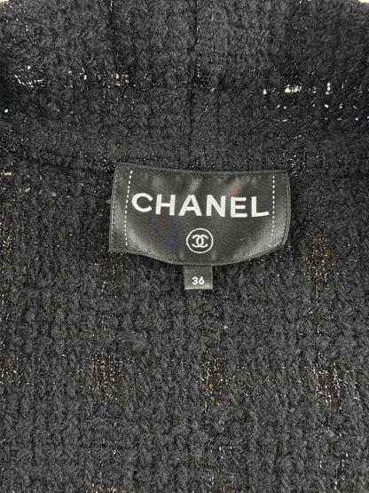 Chanel Karl Lagerfeld Fall 2019 black tweed cape