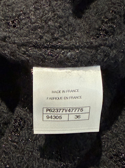 Chanel Karl Lagerfeld Fall 2019 black tweed cape