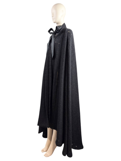 Chanel Karl Lagerfeld Fall 2019 black tweed cape