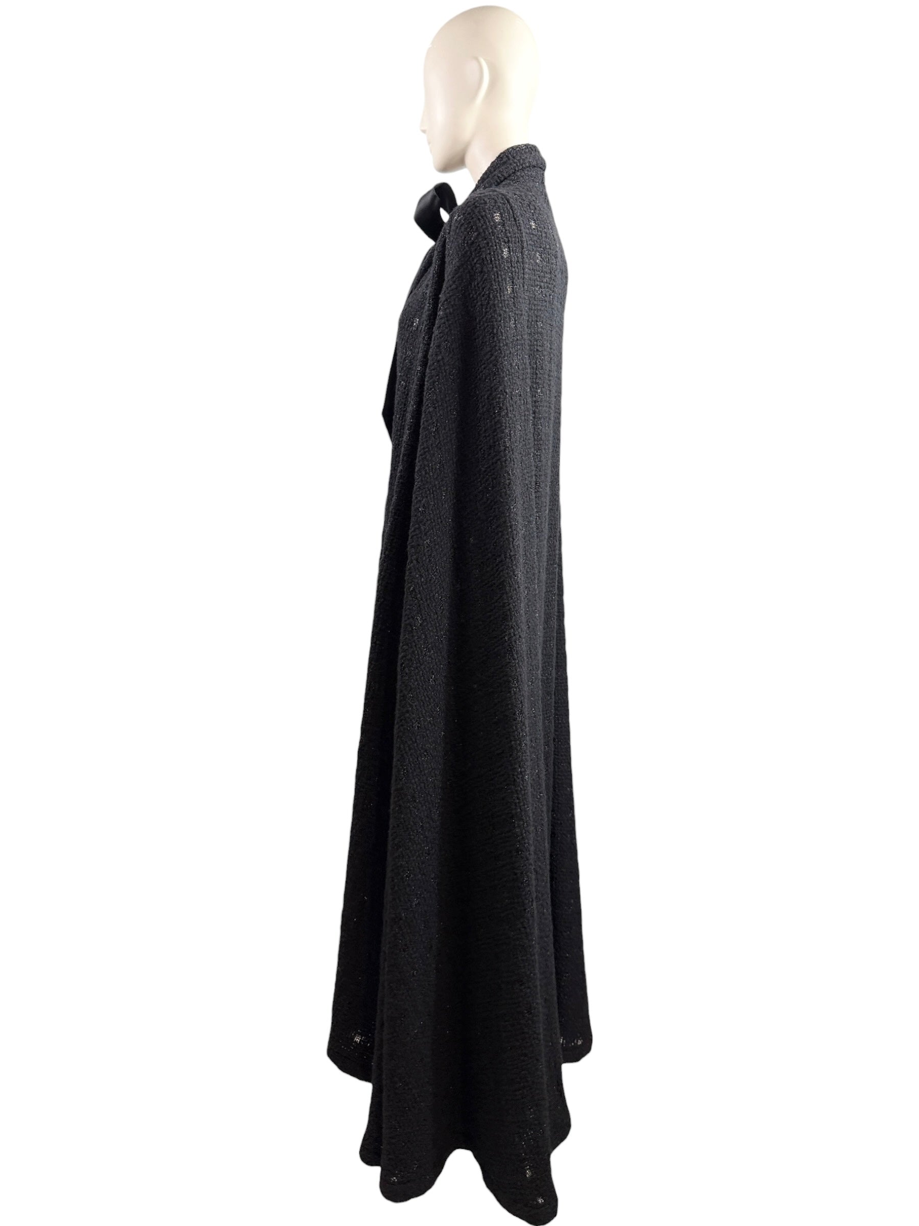 Chanel Karl Lagerfeld Fall 2019 black tweed cape