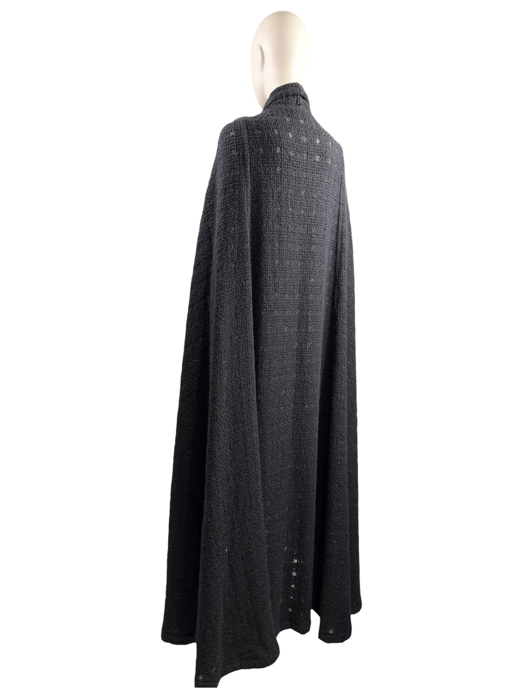Chanel Karl Lagerfeld Fall 2019 black tweed cape